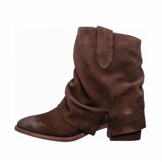 Antelope Womens Tarah Slouchy Suede Ankle Boots In Chocolate