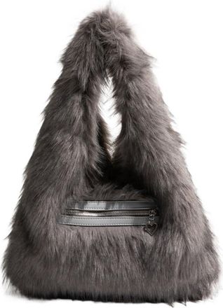 Generic Compatible For Faux Fur Winter Womens Handbags Underarm Bag Warm Purses Women Hand Bags Party Clutch(A)