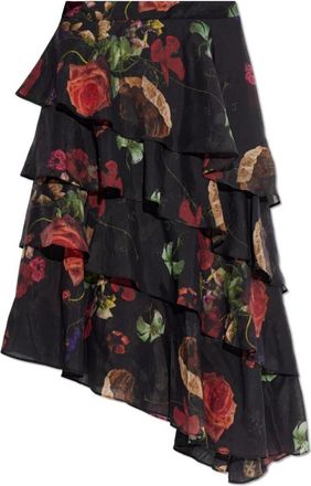 AllSaints Caya Skirt - Dames - Midirokken - Zwart - 2XS - Linnen - Rokken