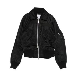 sacai Jassen, Dames, Zwart, M, Nylon, Bomberjack