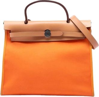 Herm&egrave;s Pre-owned Herbag Zip 31 - Dames - Vintage Handtas - Oranje - ONE Size - Leer - Vintage