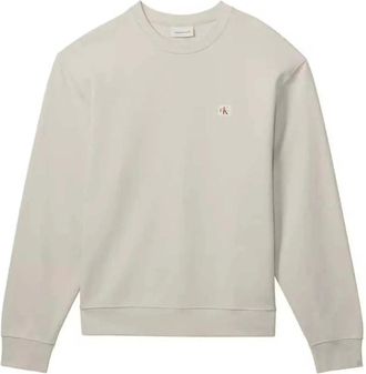 Calvin Klein Jeans LS EU 350Terry Badge Sweatshirt - Heren - Sweatshirts - Beige - M - Hoodies & sweatvesten