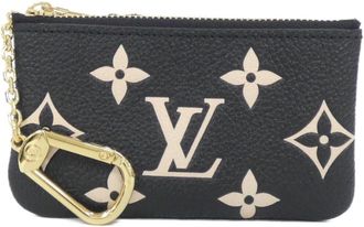 Louis Vuitton Beige Black Leather Coin Purse/Coin Case (Pre-Owned)
