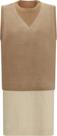 Maison Margiela Chaleco de punto de lana de doble capa - Jackets - Hombre - Marr&oacute;n - S