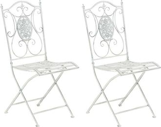 Clp Set di 2 sedie pieghevoli Sibell bianco antico