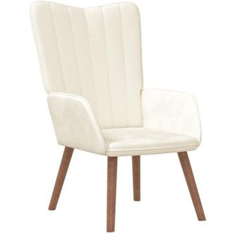 vidaXL vidaXL Poltrona Relax Bianco Crema in Velluto