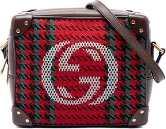 Gucci Pre-owned Gucci Houndstooth Canvas Soft Trunk Crossbody Unisex C4LFXR2LN9XHQKEV