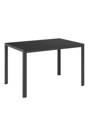 ambia GARDEN Gartentisch, Schwarz, Metall, Kunststoff, rechteckig, Flachrohr, 120x74x80 cm, Gartenmöbel, Gartentische