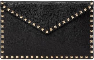 Valentino Garavani Large Rockstud Leather Envelope Pouch in Black at Nordstrom
