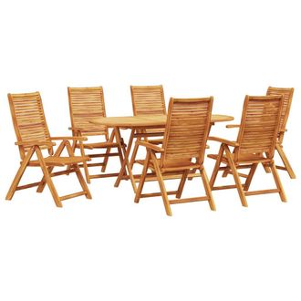 vidaXL Conjunto De Comedor De Jard&iacute;n 7 Pcs Marr&oacute;n Vidaxl