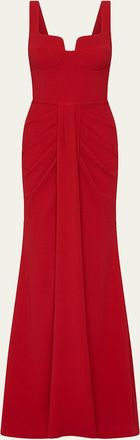Rebecca Vallance Zarya Sleeveless Draped Mermaid Gown