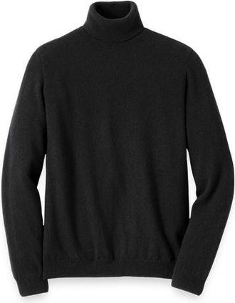 Paul Fredrick Cashmere Turtleneck Sweater in Black at Nordstrom, Size Large
