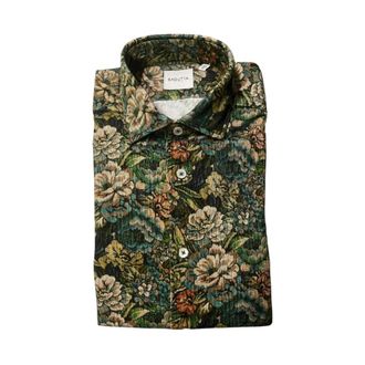 Bagutta Slim Fit Shirt - Heren - Overhemden - Veelkleurig - Maat: XL Katoen