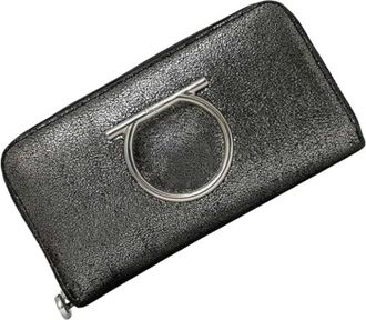 Ferragamo Pre-owned Wallets, female, Gray, Size: ONE SIZE Pre-owned Leather Wallet