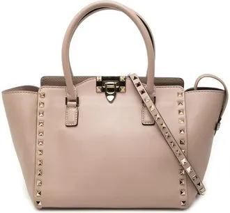 Valentino Pre-owned Valentino Small Leather Rockstud Double Handle Tote Ladies HFPD7M2SEYOTNGYD