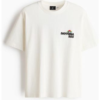 H&M Loose Fit T-shirt in White/university Of Michigan at Nordstrom, Size X-Large