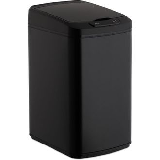 Relaxdays Relaxdays Cubo De Basura, Sensor De Apertura, Contenedor Rectangular, Para Ba&ntilde;o & Cocina, 12 L, 1 Ud., Negro