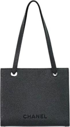 Chanel Pre-owned Handbags, female, Black, Size: ONE SIZE Pre-owned Vintage Leather Handbag