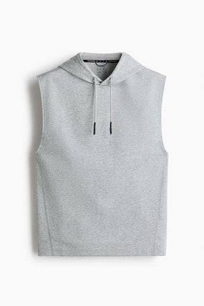 H&M Regular Fit Sleeveless Sports Hoodie With Drymove in Gray Melange at Nordstrom, Size Xx-Large