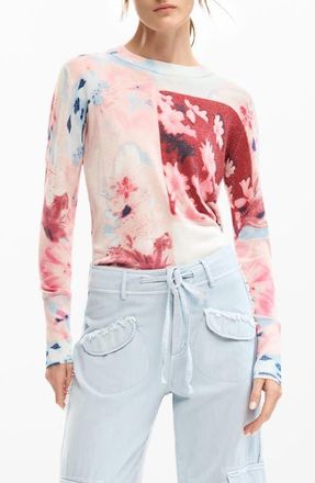 Desigual Fine Gauge Pullover in Pink at Nordstrom, Size X-Large