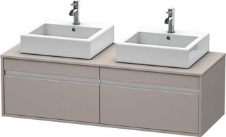 Duravit Mueble Lavabo De Pared Duravit Ketho 6697, 2 Extra&iacute;bles, 1400mm, Para 2 Lavabos De Sobre Encimera, De Doble Cara, Color (frente/cuerpo): Terra Mate - 