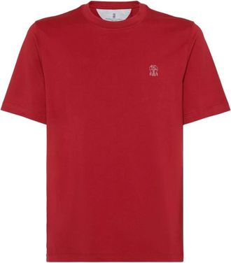 Brunello Cucinelli Hombre, Camisetas, Rojo, Talla: S
