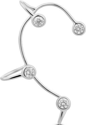 SHYMI Round Bezel Set Cubic Zirconia Ear Cuff in Silver at Nordstrom