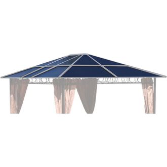 Quick-Star Ersatzdach F&uuml;r Hardtop Pavillon 3x3,6m Doppelstegplatten Polycarbonat Braun