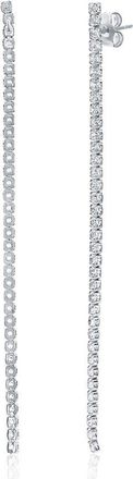 Suzy Levian Suzy Levian Gala Collection Silver Cz Tennis Dangle Earrings