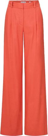 Veronica Beard Dames, Broeken, Rood, Maat: XL Linnen