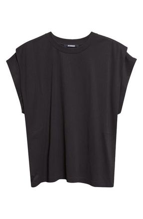 Jacquemus The Ventadou Cap Sleeve T-Shirt in Black at Nordstrom, Size Xx-Small