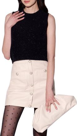 Walter Baker Joy Sleeveless Sparkle Knit Top in Black Silver at Nordstrom Rack, Size X-Small