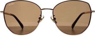 Max Mara Round Womens Gold Brown MM0114-K Metal - One Size