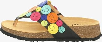 Think Womens Koak Circle Thong Sandal In Schwarz Kombi