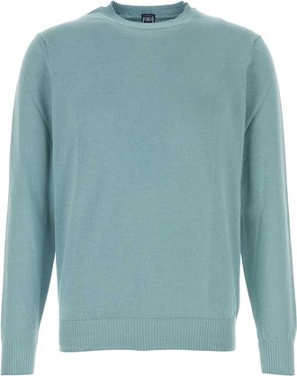 Fedeli Light Blue Cotton Sweater