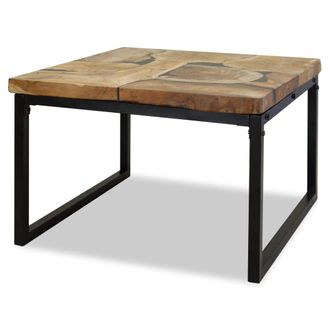 vidaXL Mesa De Centro De Resina De Teca 60x60x40 Cm Vidaxl