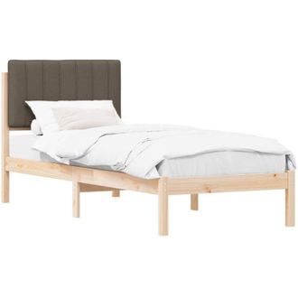 vidaXL Estructura de Cama con Cabecera Tapizada Taupé 75 x 190 cm vidaXL