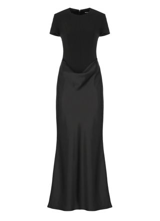 Rotate Long Black Silk Dress With Mermaid Skirt