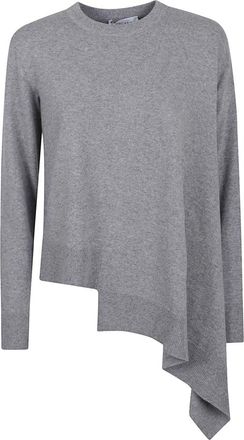 Alexander McQueen Asymmet Crwnk Jumper - Dames - Cashmere truien - Grijs - S - Kasjmier - Truien & Vesten