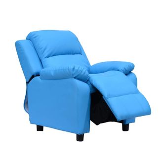 HOMCOM Childrens Recliner storage armchair - Blue | TJ Hughes