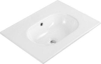 Saniclass Chaci Wastafel - 60x46x14cm - zonder kraangaten - keramiek - wit