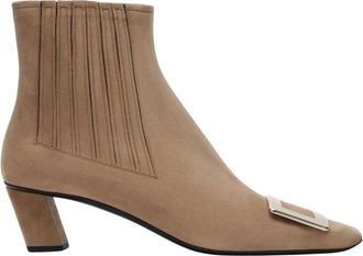 Roger Vivier Schoenen, Dames, Beige, 38 1/2 EU, Leer, Belle Vivier Chelsea Bootie 45