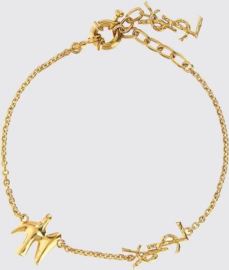 Saint Laurent Bracciale in ottone con finitura color oro