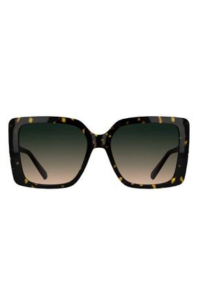 Kendra Scott Amber Filigree 56mm Gradient Rectangular Sunglasses in Dark Tortoise at Nordstrom
