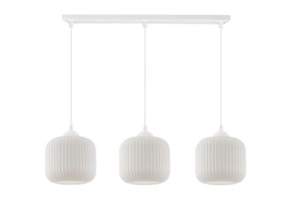 OEM L&aacute;mpara Colgante Riffle Blanca 3 Pantallas Cilindricas Planas Blancas E27