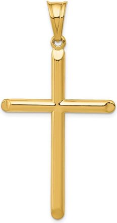 Diamond2Deal 14k Yellow Gold 3-D Hollow Cross Pendant
