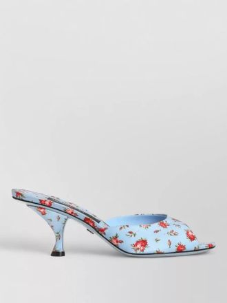 Dolce & Gabbana satin floral print stiletto heel mules