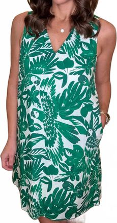 Sugarlips Floral Shift Mini Dress In Green