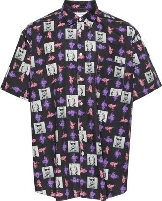 Comme Des Gar&ccedil;ons Print F T-shirt met korte mouwen - Heren - Korte mouwen Overhemden - Veelkleurig - M - Katoen - Overhemden