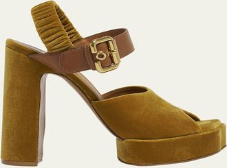 Chlo&eacute; Aria Ankle-Strap Platform Sandals